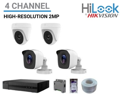 Paket CCTV HiLook by Hikvision 2MP - Complete 4 Camera Kit